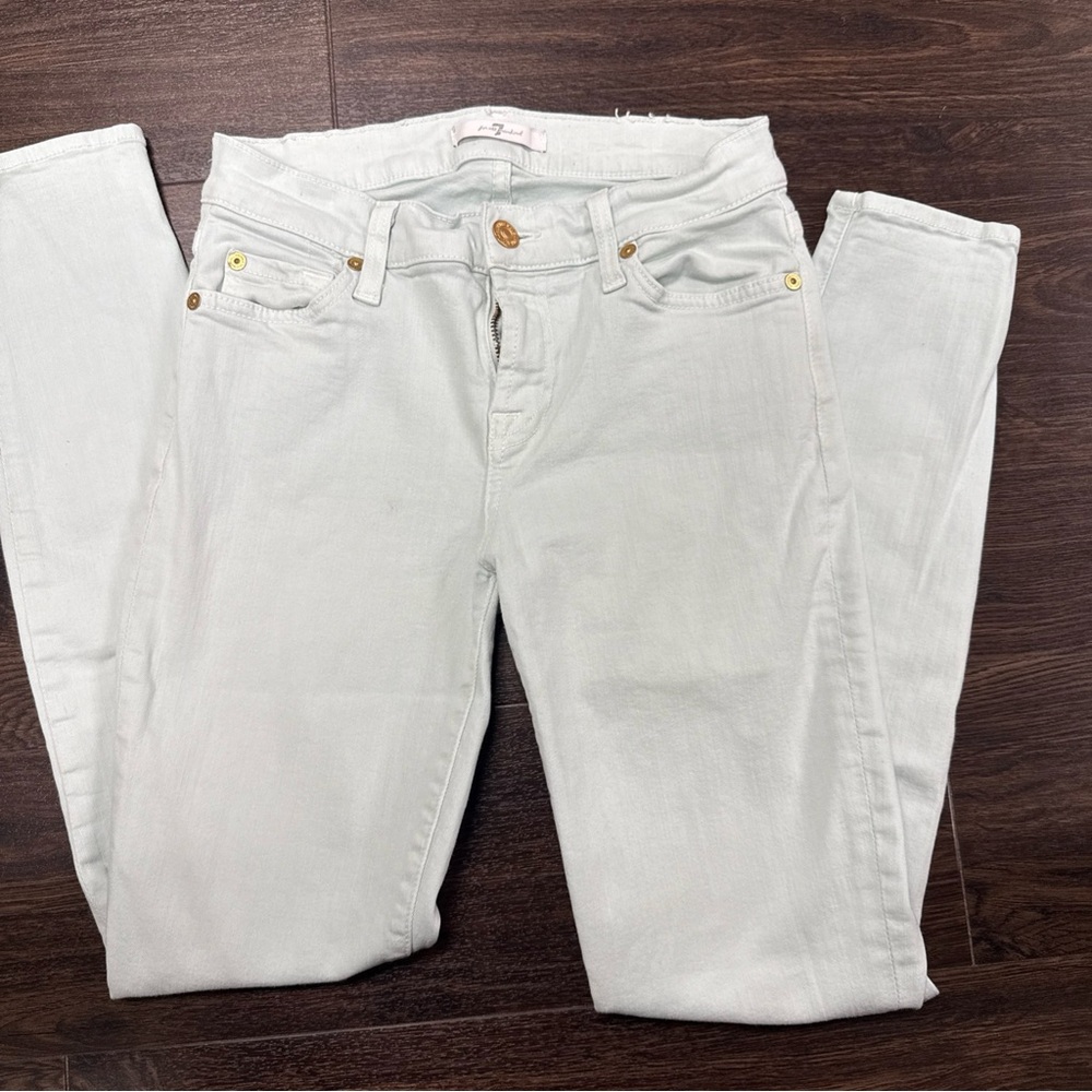 7 For All Mankind Women's Light Blue Straight Leg Jeans size 26